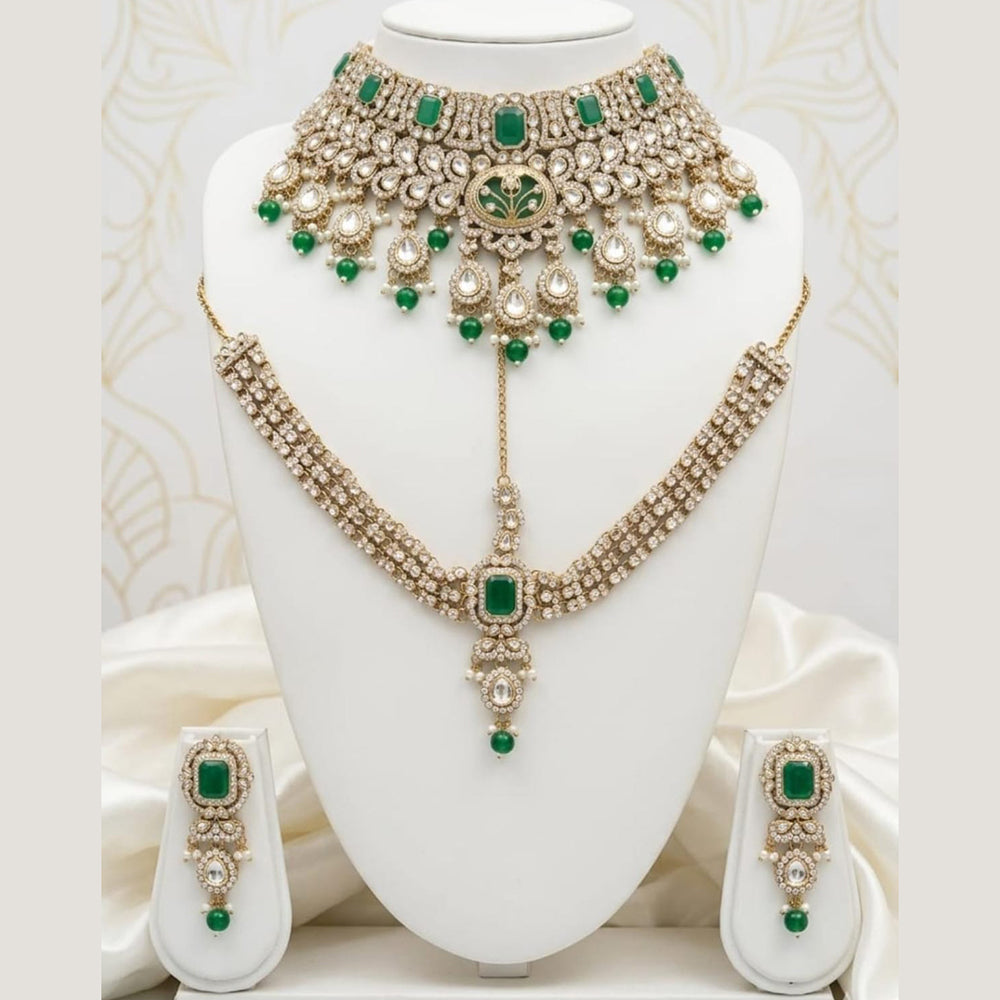 Kavita Art Designer Kundan Stone And Beads Choker Necklace Set