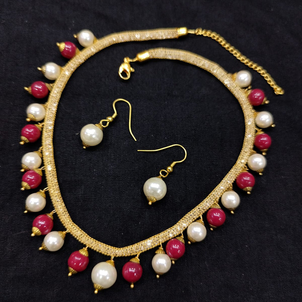 SNERA Gold Plated Beads Necklace Set