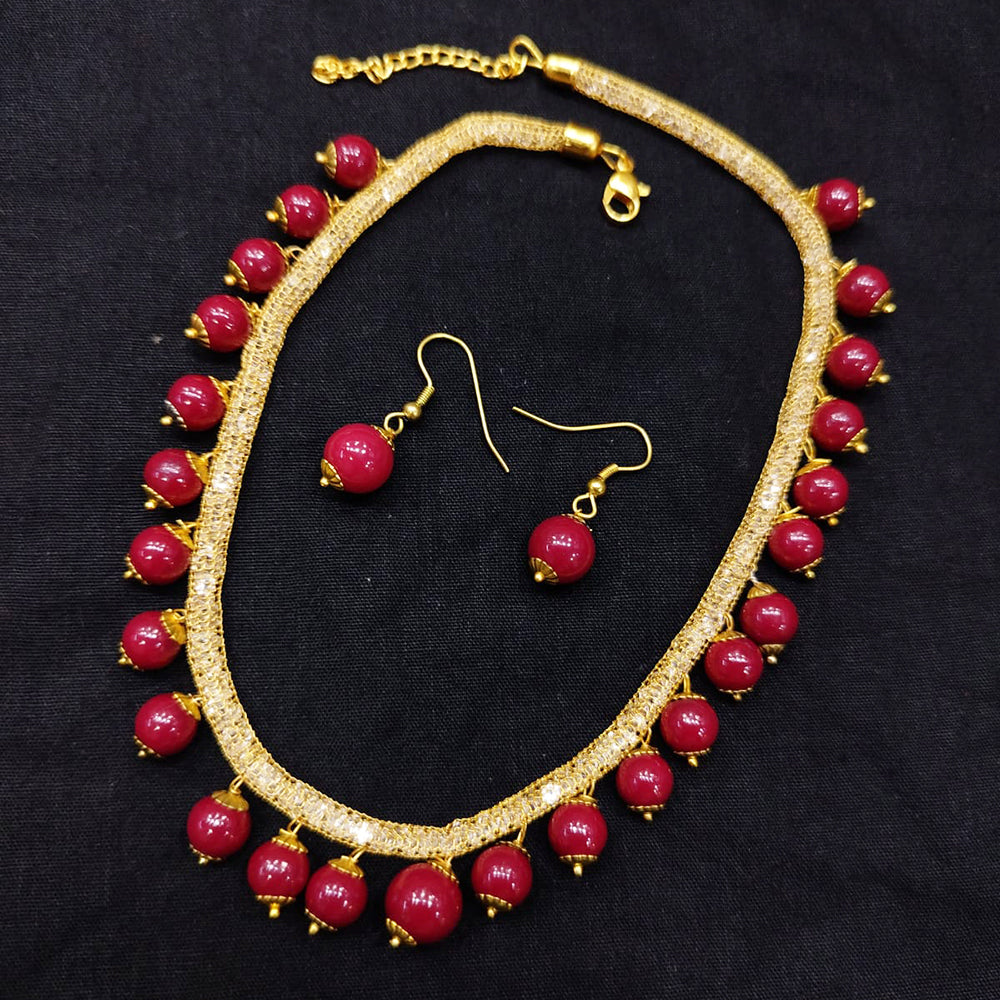 SNERA Gold Plated Beads Necklace Set