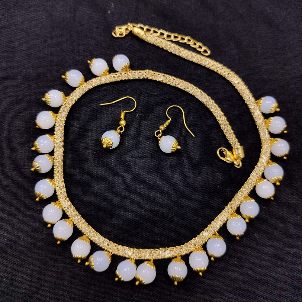 SNERA Gold Plated Beads Necklace Set