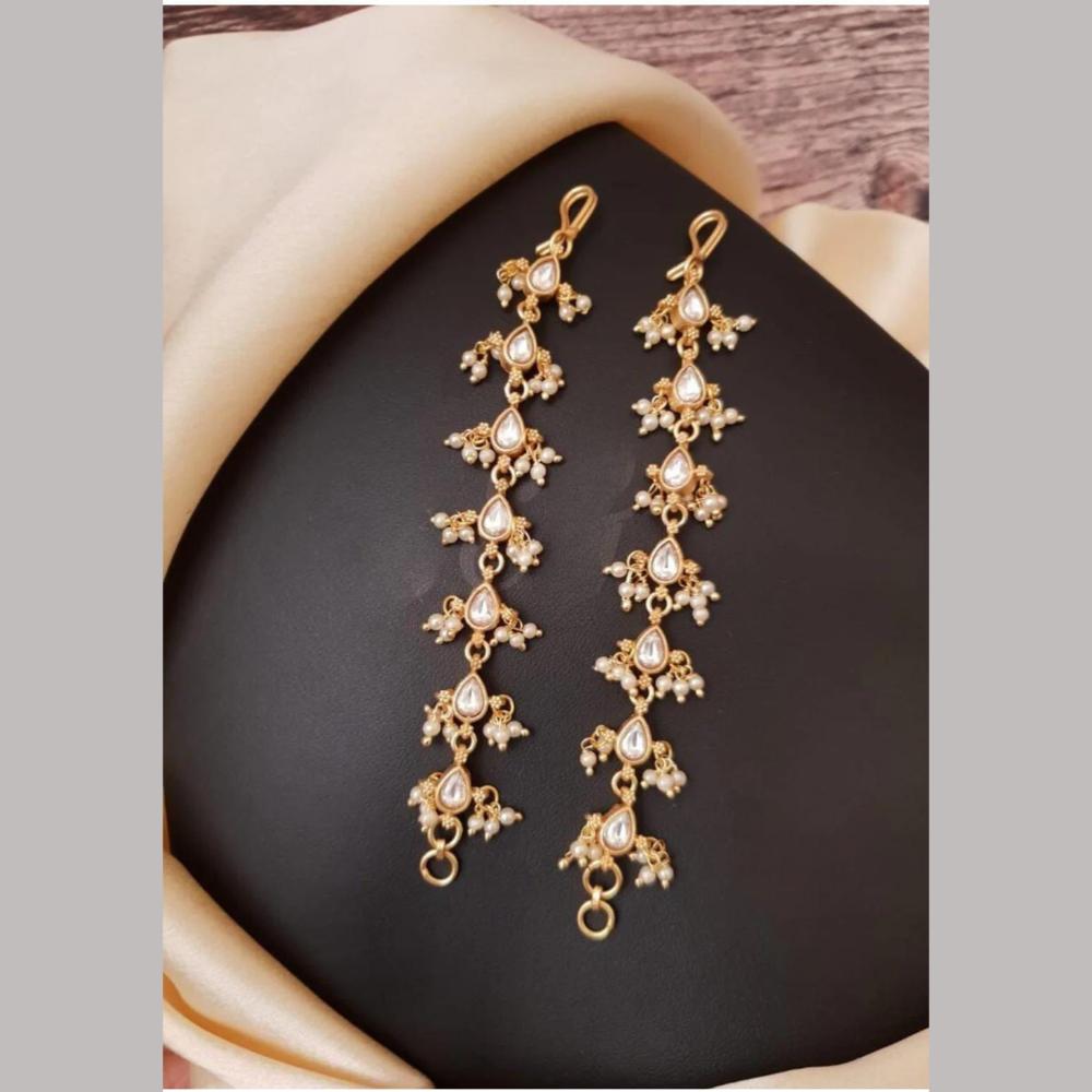 SNERA Gold Plated Kundan Stone And Pearl Kanchain