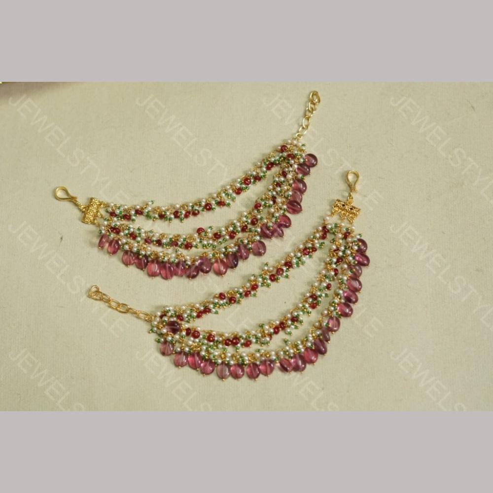 SNERA Gold Plated Beads And Pearl Kanchain