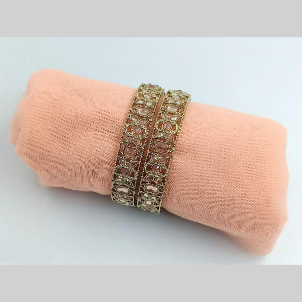 SNERA Gold Plated Crystal Stone Bangles Set