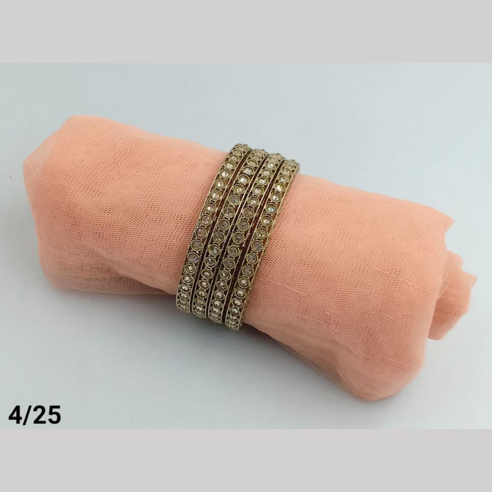 SNERA Gold Plated Crystal Stone Bangles Set