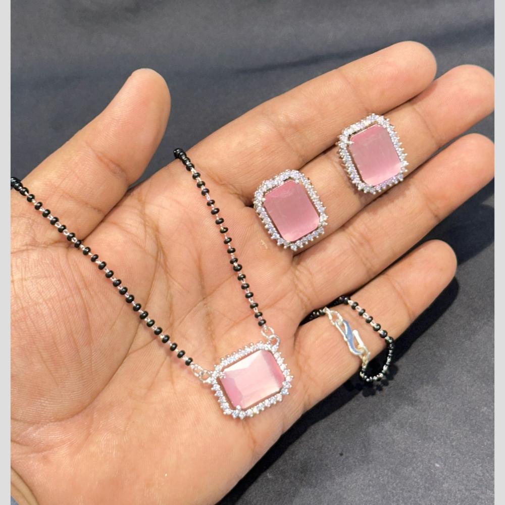 SNERA Silver Plated AD Mangalsutra