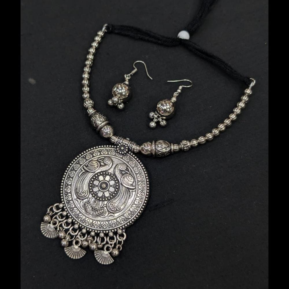 SNERA Oxidised Plated Antique Navratri Look Necklace Set