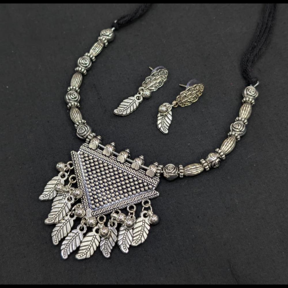 SNERA Oxidised Plated Antique Navratri Look Necklace Set
