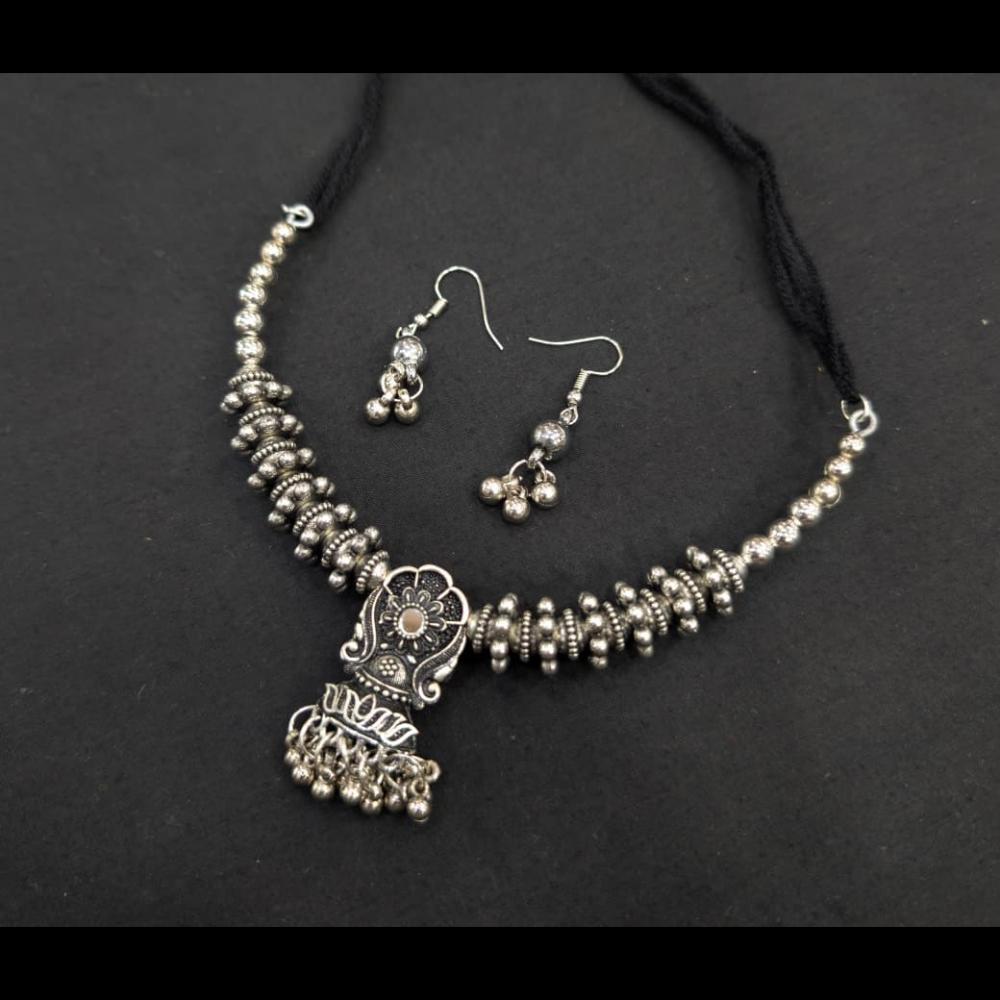 SNERA Oxidised Plated Antique Navratri Look Necklace Set