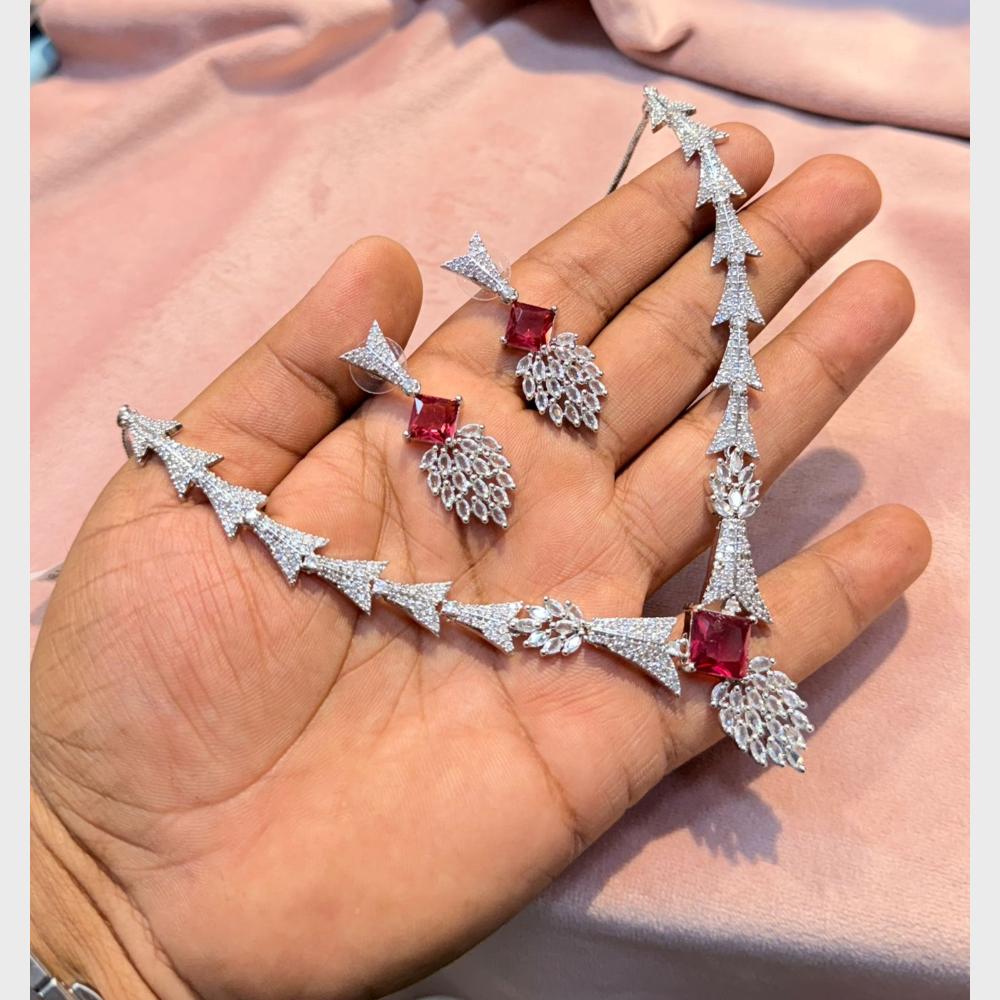 SNERA Graceful American Diamond Necklace Set