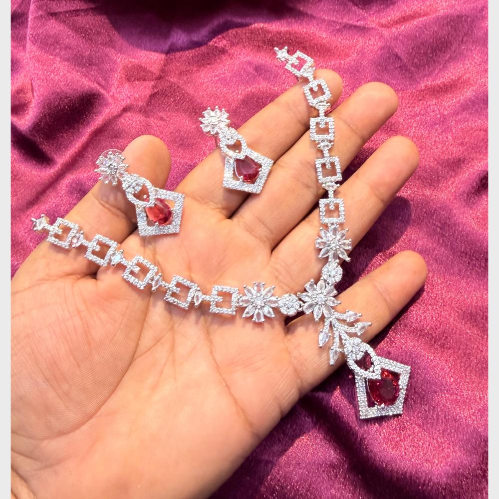 SNERA Graceful American Diamond Necklace Set