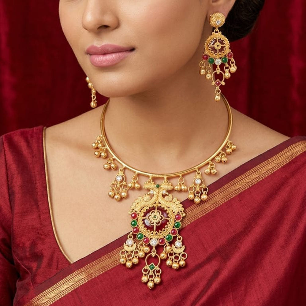 SNERA Graceful Pota Stone And Pearl Necklace Set