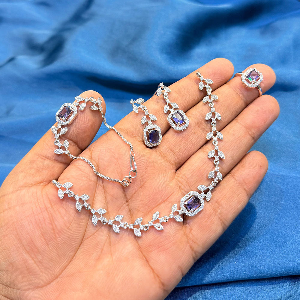 SNERA Designer American Diamond Necklace Set