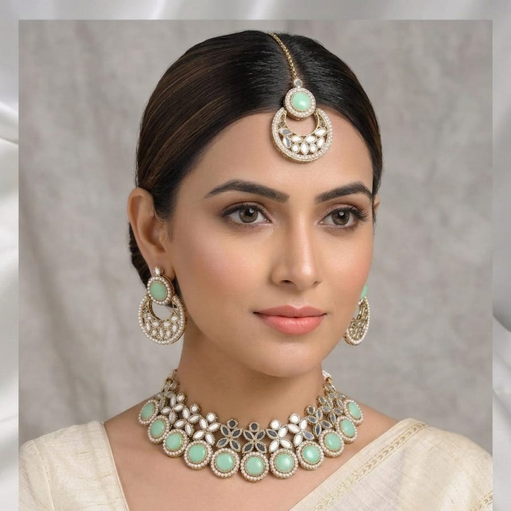 SNERA Party Wear Kundan Stone Choker Necklace Set