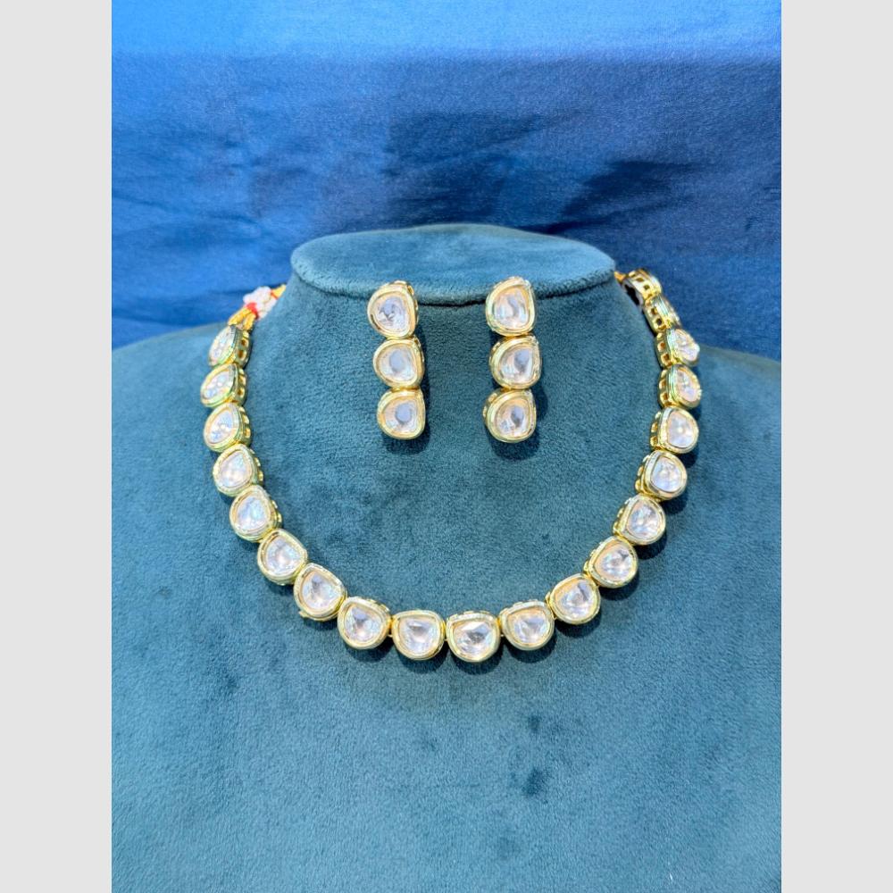 SNERA Gold Plated Polki Kundan Meenakari Necklace Set