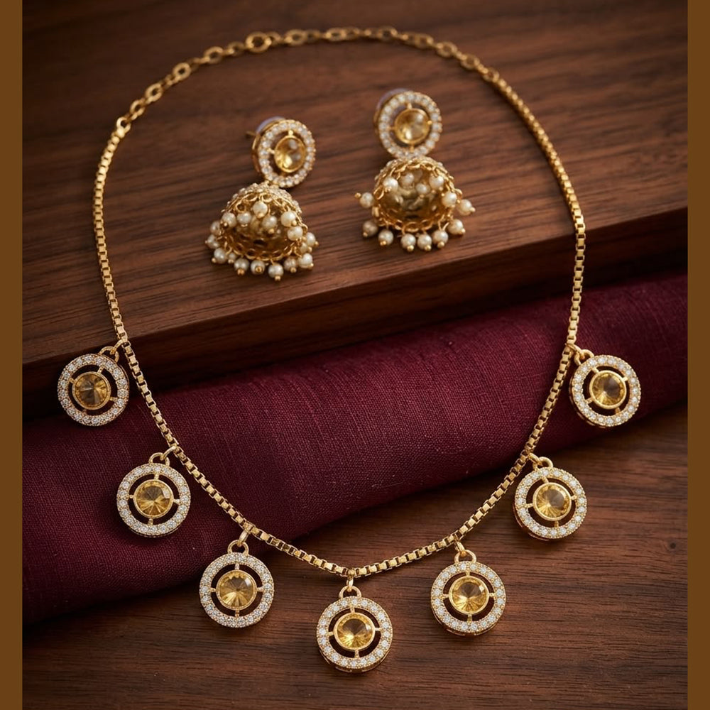 SNERA Elegant Crystal Stone And Pearl Necklace Set Women