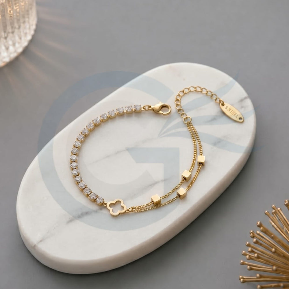 SNERA Elegant Austrian Stone Floral Bracelet for Women