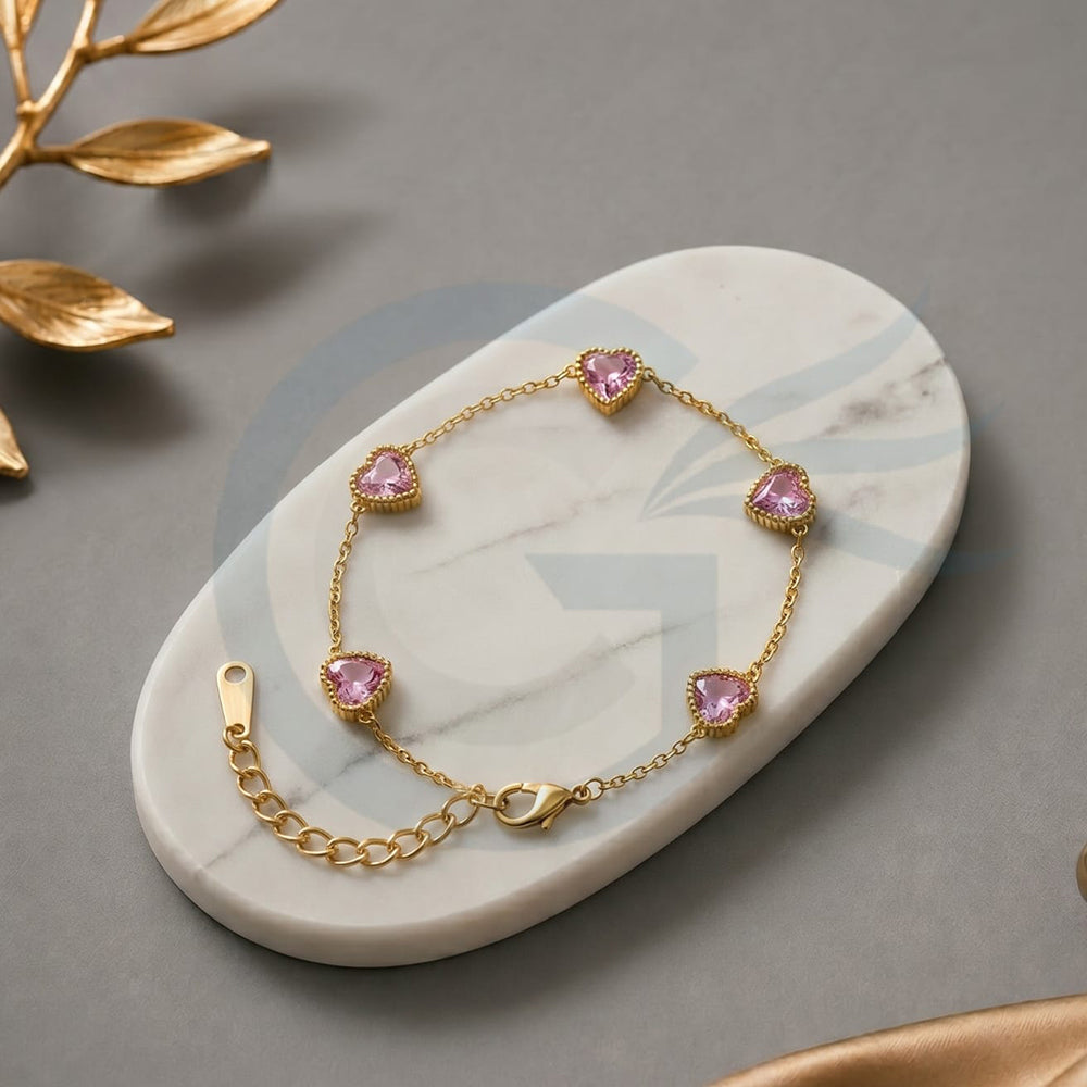 SNERA Elegant Crystal Stone Heart Shape Bracelet for Women