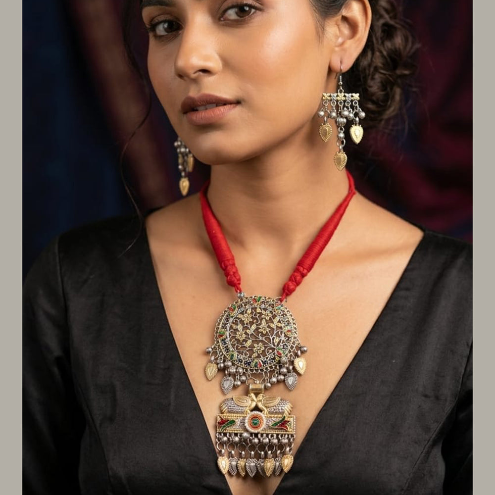 SNERA 2 Tone Pota Stone Necklace Set