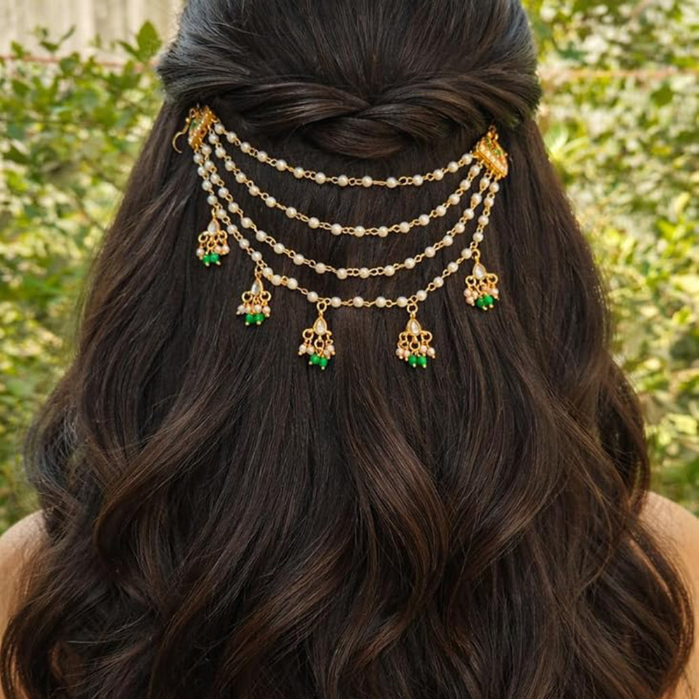 SNERA Delicate Pota Stone And Pearl Hair Accessories For Women