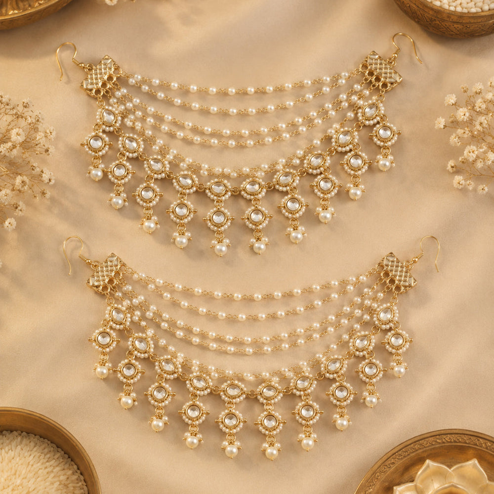 SNERA Kundan Stone And Pearl Kanchain Jewellery for Women