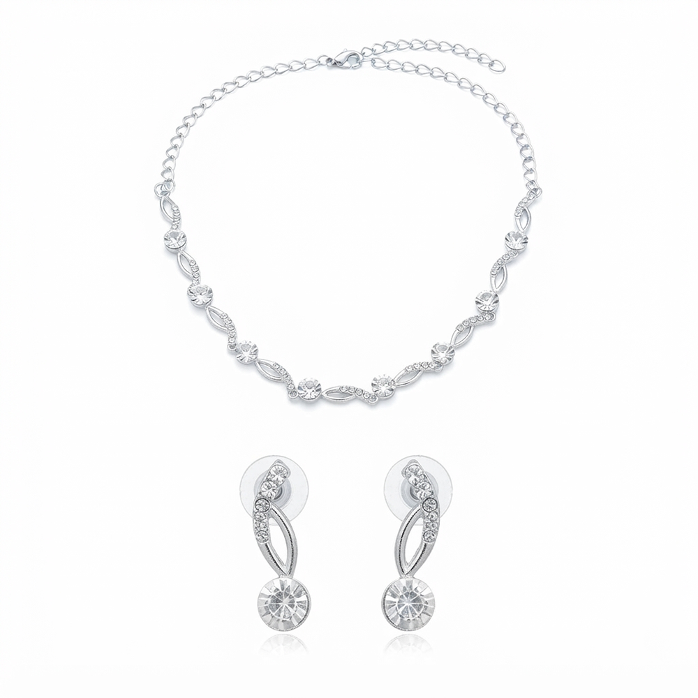 Darshana Jewels Premium Austrian Stone Necklace Set for Women (Set of 3)