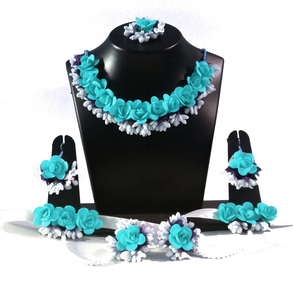 Kavya's Kreation Flower Necklace Set for Haldi Ceremony Combo Set