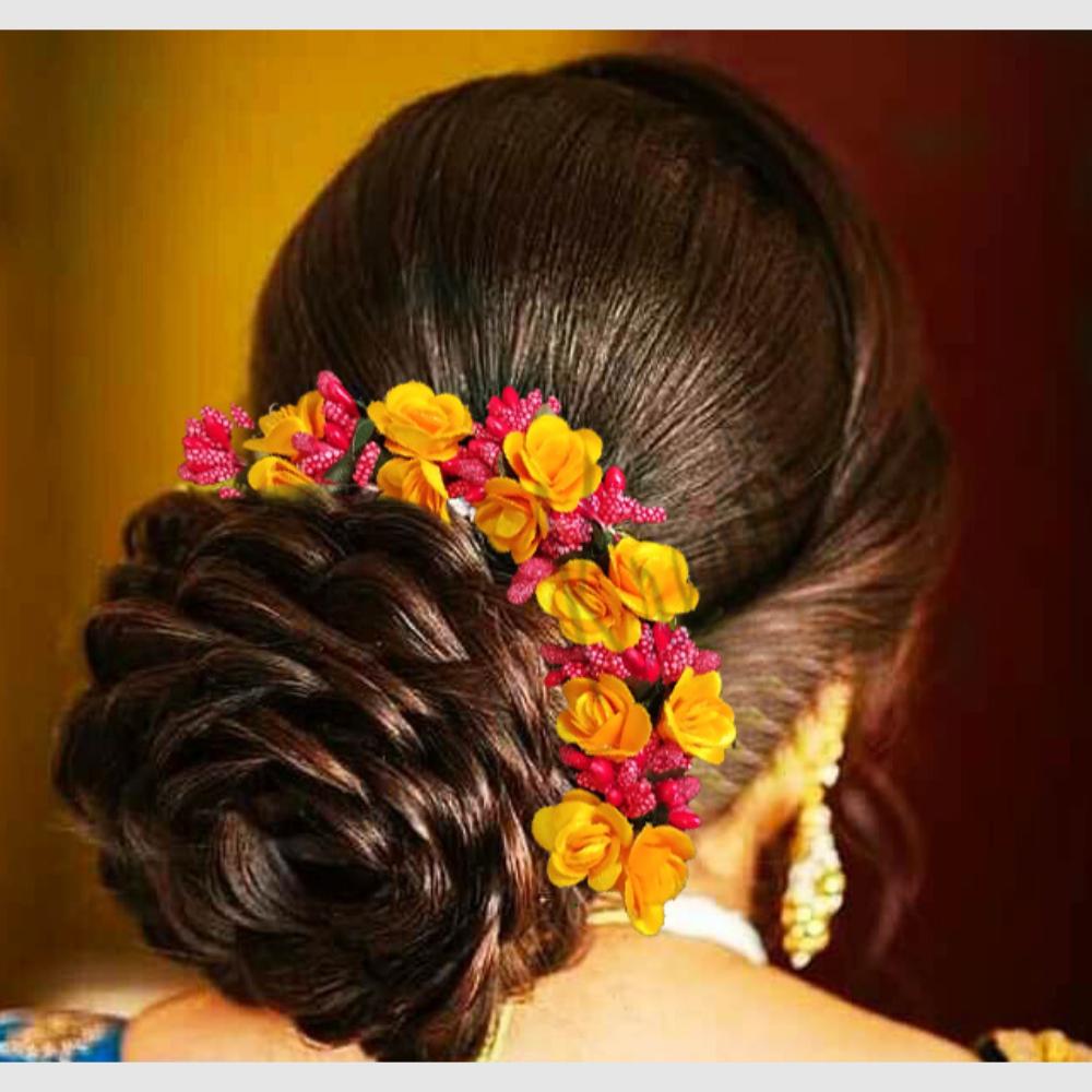 Kavya's Kreation Designer Floral Hair Brooch