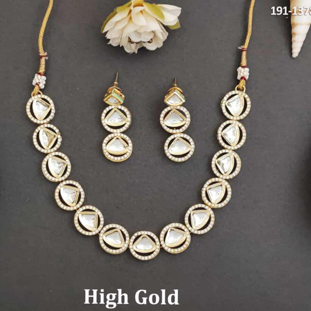 Everlasting Quality Jewels Gold Plated AD Stone Necklace Set