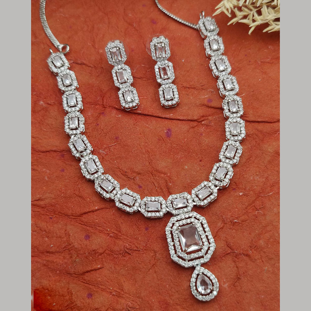 Everlasting Quality Jewels Gold Plated American Diamond Necklace Set