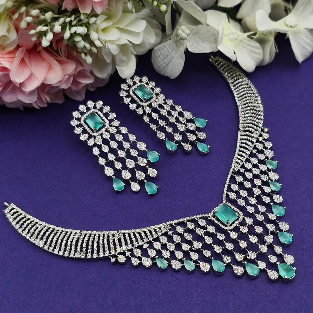 Everlasting Quality Jewels Gold Plated American Diamond Necklace Set