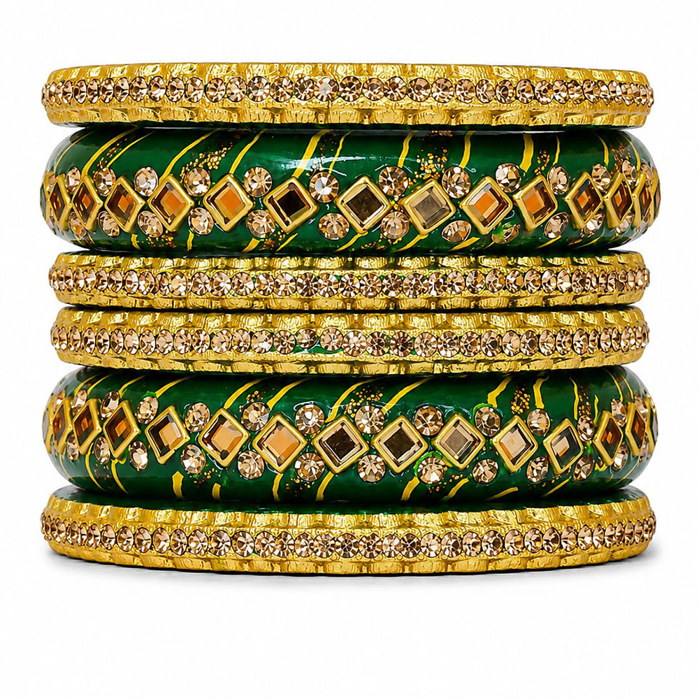 Everlasting Quality Jewels Premium Pearl Jaipuri Laakh Bangles Set