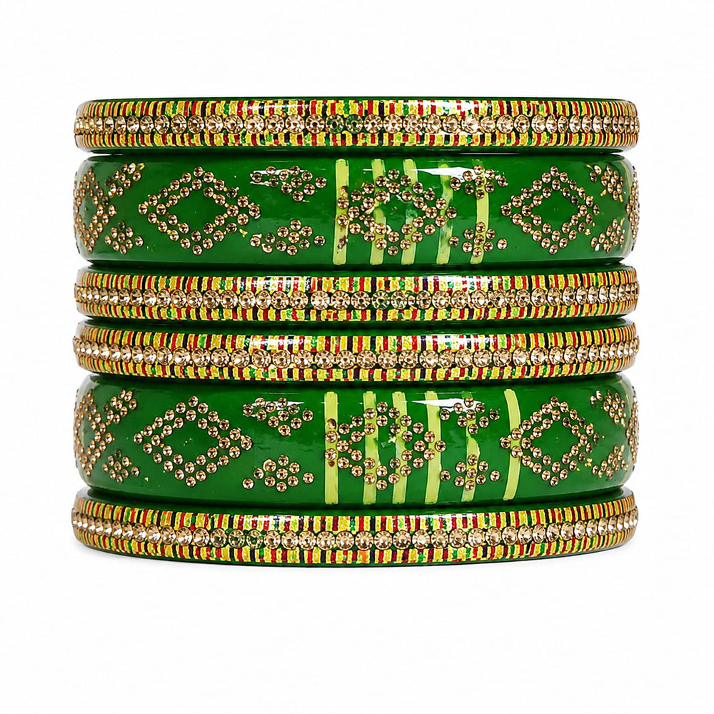 Everlasting Quality Jewels Premium Pearl Jaipuri Laakh Bangles Set