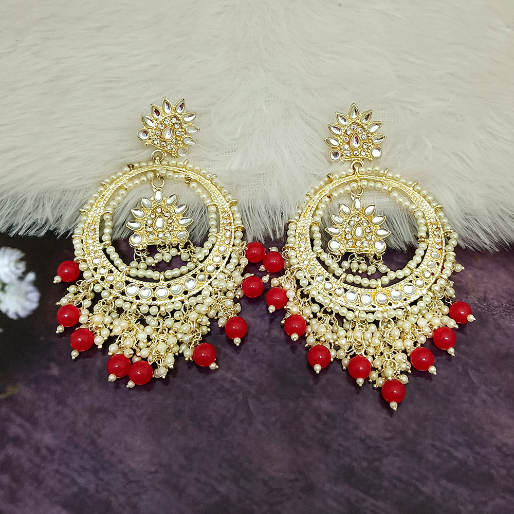 Darshana Jewels Gold Plated Kundan Dangler Earrings