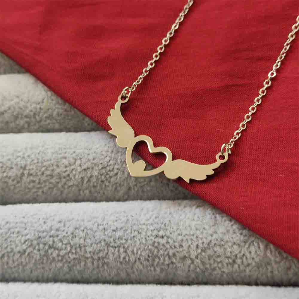 Urthn Heart Wings Chain Pendant - 113114610RG (Pack Of 6)