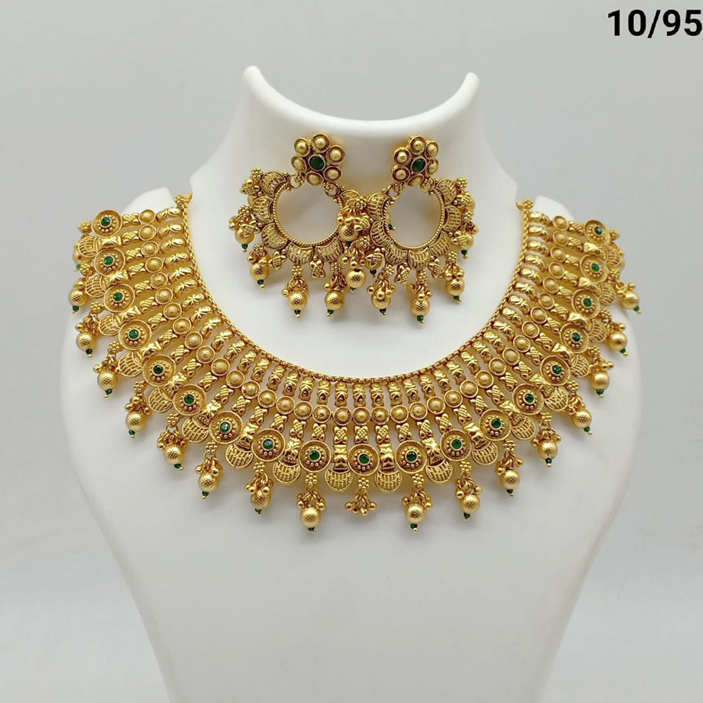 FS Collection Gold Plated Pota Stone Necklace Set