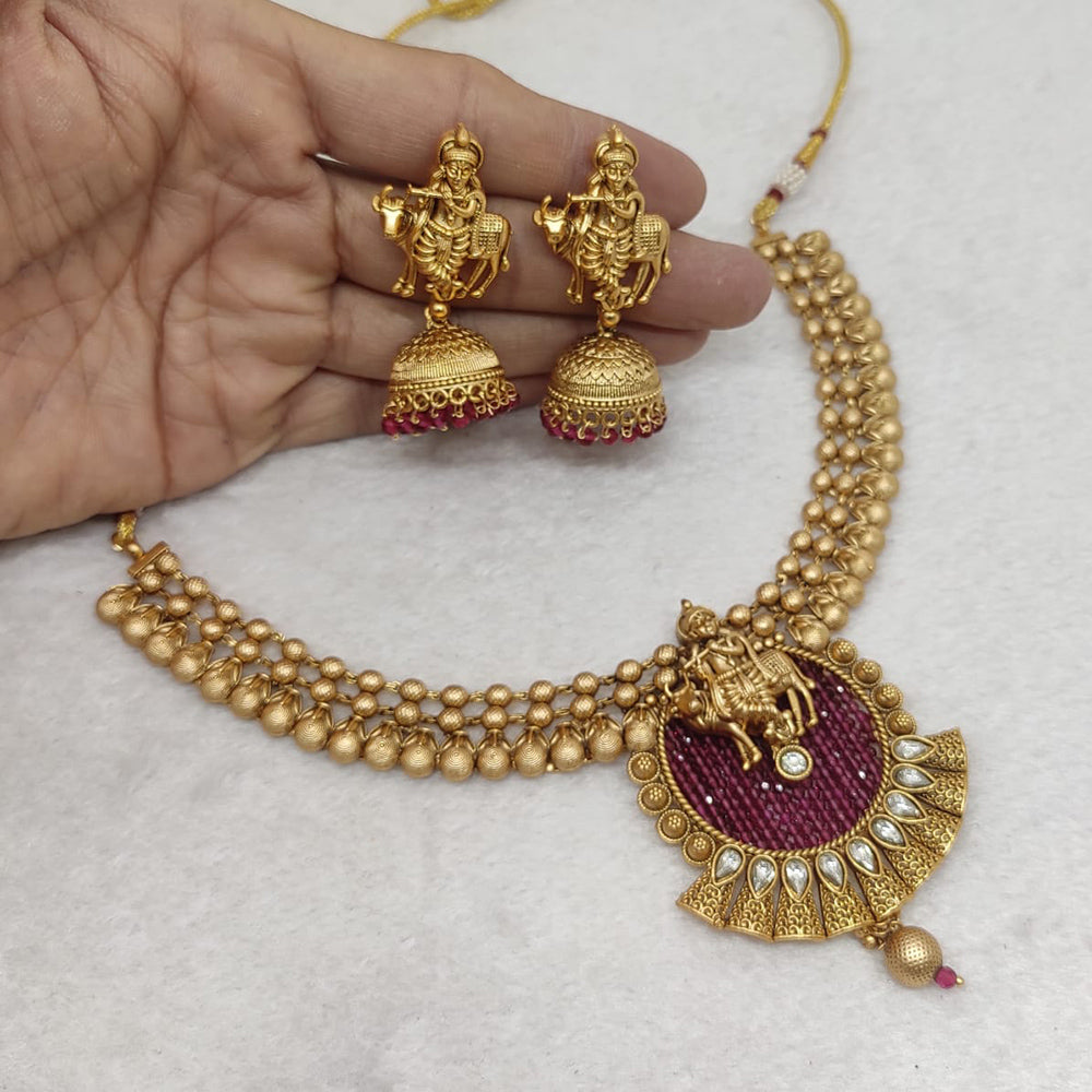 FS Collection Gold Plated Necklace Set
