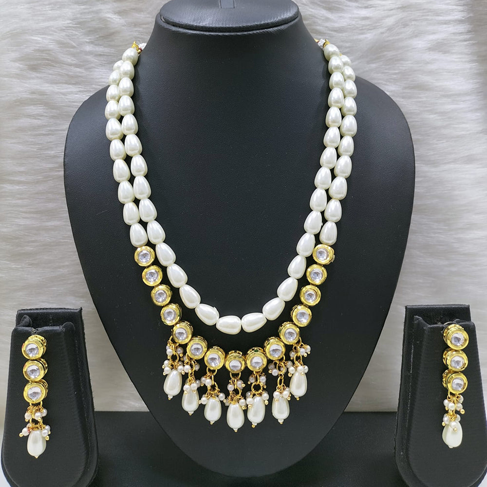 FS Collection Gold Plated Beads Necklace Set