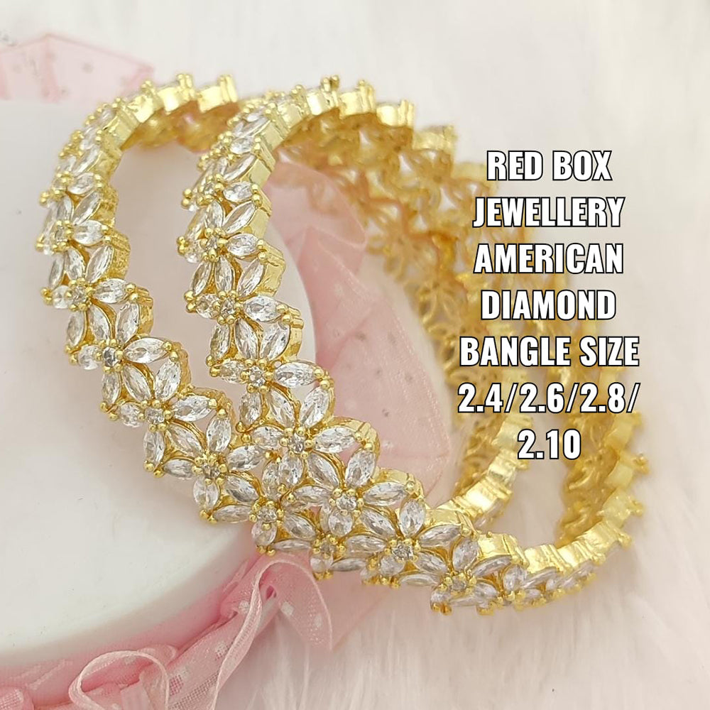 FS Collection Gold Plated AD Stone Bangle Set