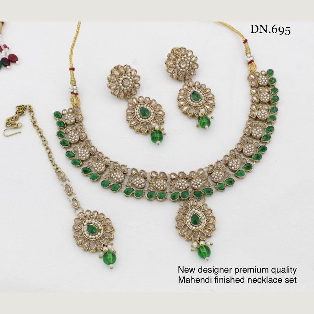 FS Collection Gold Plated Crystal Stone Necklace Set