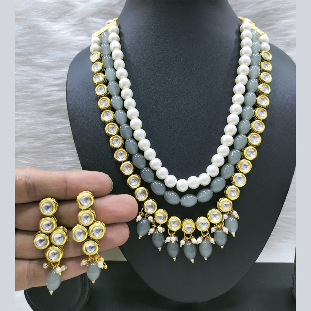 FS Collection Gold Plated Long Necklace Set