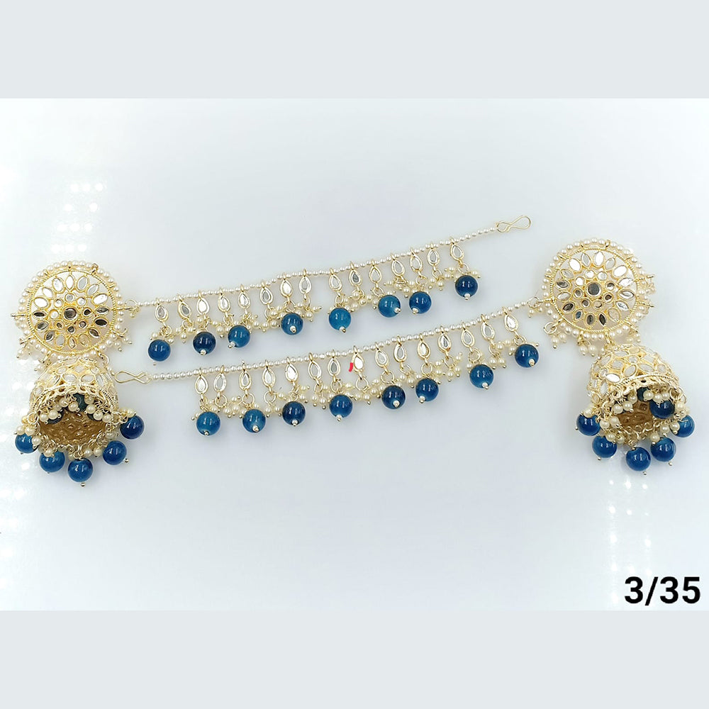 FS Collection Gold Plated Kanchain Jhumki Earrings