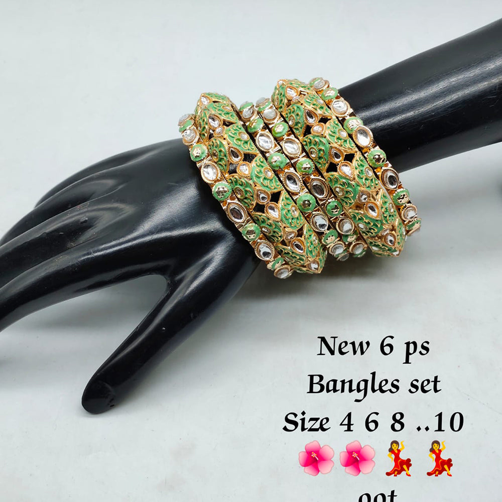 FS Collection Gold Plated Meenakari Bangles Set