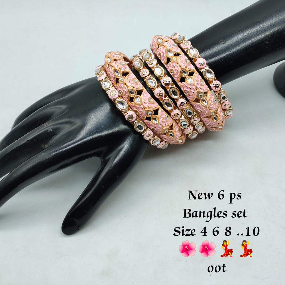 FS Collection Gold Plated Meenakari Bangles Set