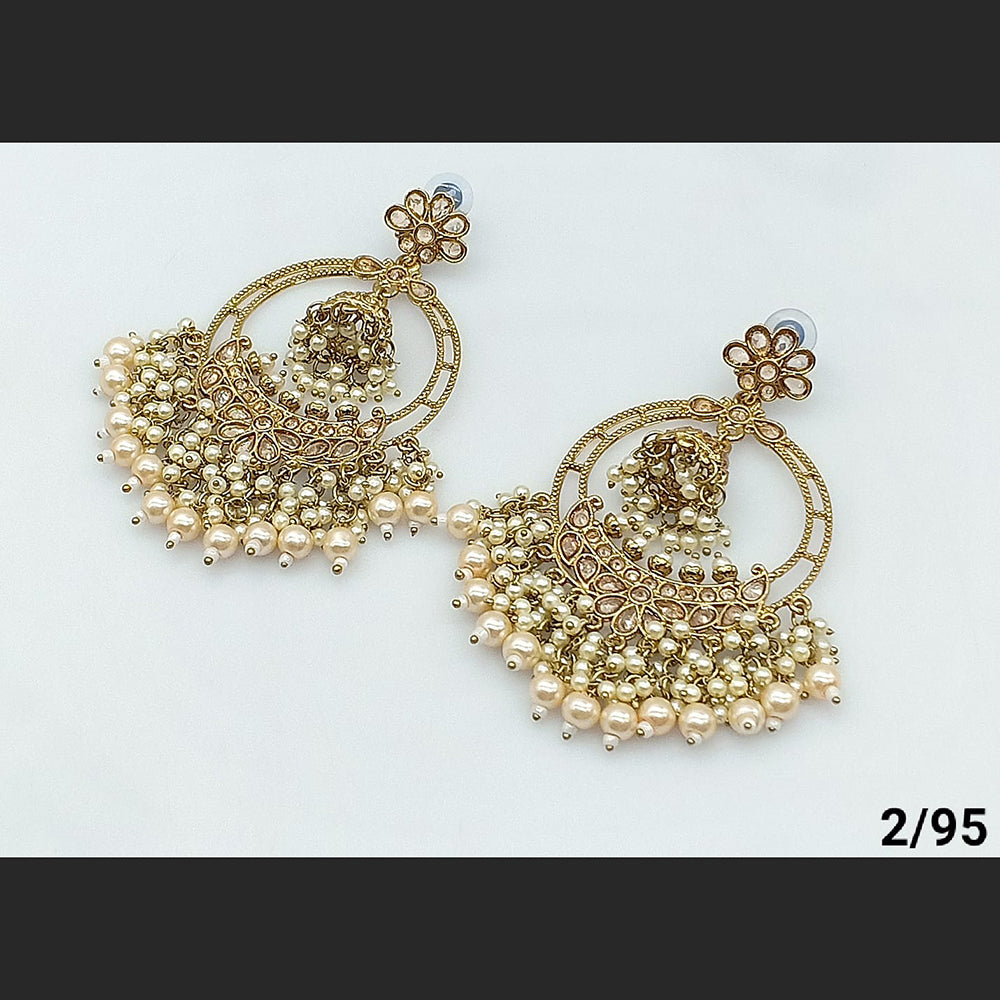 FS Collection Gold Plated Beads Dangler Earrings