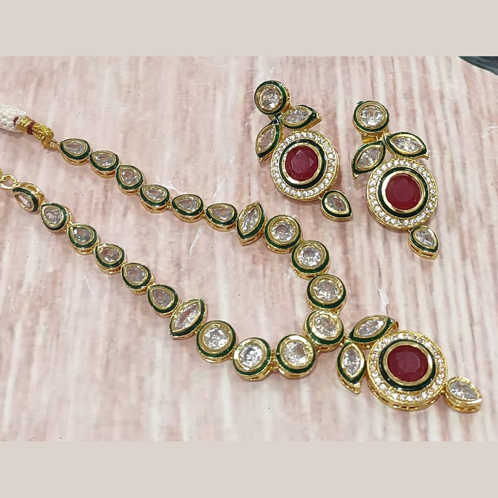 FS Collection Gold Plated Austrian And Pearl Necklace Set