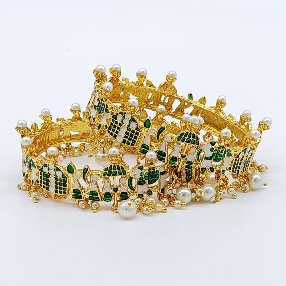 FS Collection Gold Plated Bangles Set