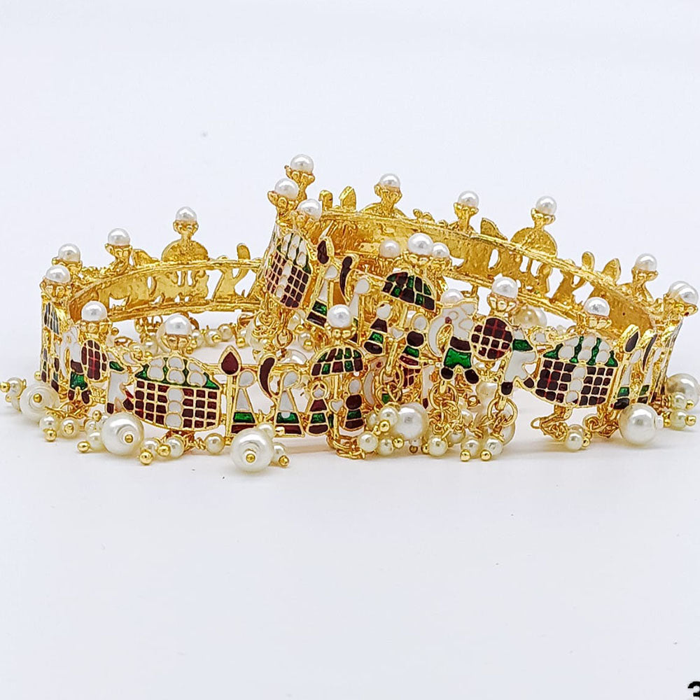 FS Collection Gold Plated Bangles Set