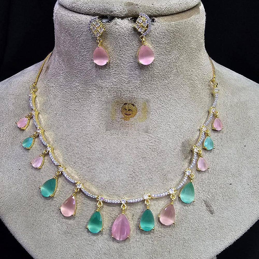 FS Collection Gold Plated Austrian Stone Necklace Set