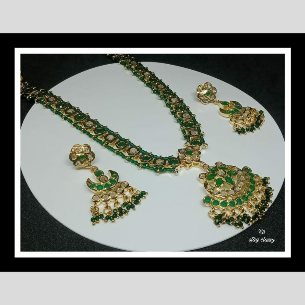 FS Collection Gold Plated Pota Stone Necklace Set