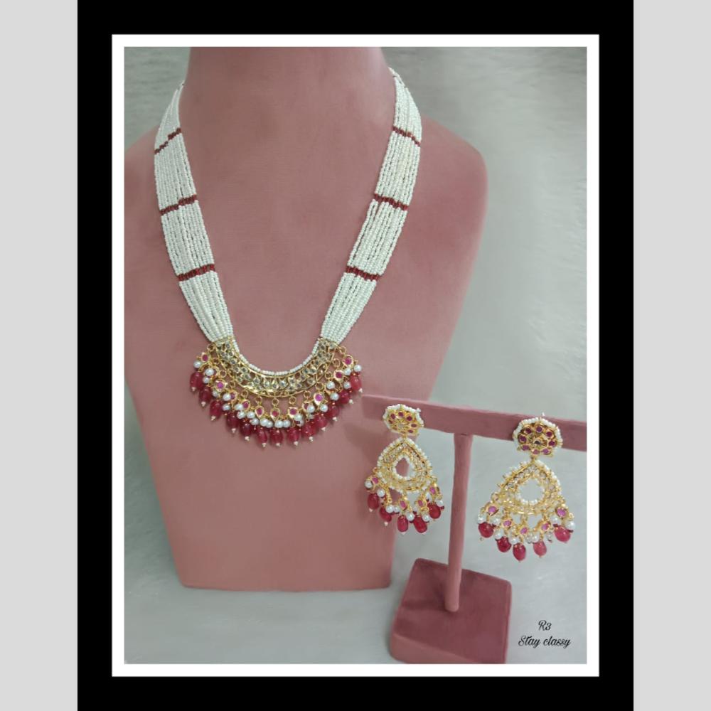 FS Collection Gold Plated Pearl Necklace Set